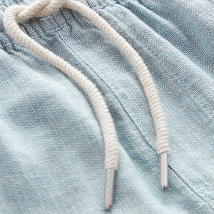 Blue Cotton Linen Dock Shorts