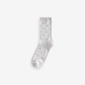 Grey/White Stars And Stripes Ankle Socks 4 Pack