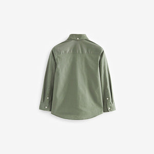 Khaki Green Long Sleeve Oxford Shirt (3-12yrs)