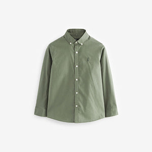 Khaki Green Long Sleeve Oxford Shirt (3-12yrs)