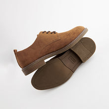 Load image into Gallery viewer, Tan Brown Suedette Derby Shoes
