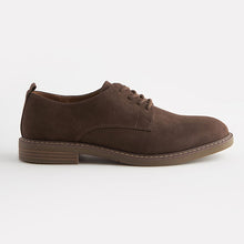 Load image into Gallery viewer, Brown Suedette Derby Shoes

