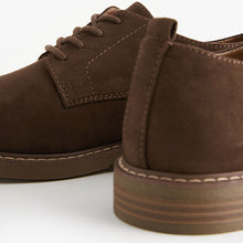 Load image into Gallery viewer, Brown Suedette Derby Shoes
