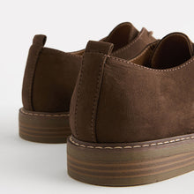 Load image into Gallery viewer, Brown Suedette Derby Shoes
