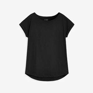 Black Cap Sleeve T-Shirt Top