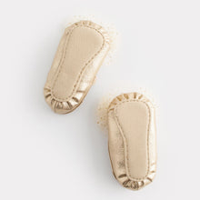 Load image into Gallery viewer, Gold Baby Bow Occasion Shoes (0-24mths)
