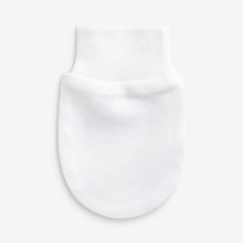 Load image into Gallery viewer, White Baby 3 Pack Cotton Scratch Mitts (one size)
