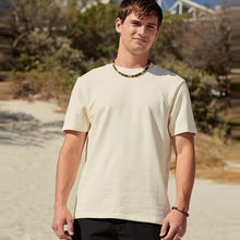Load image into Gallery viewer, Ecru Texture Textured Relaxed Heavyweight 100% Cotton T-Shirt
