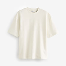 Load image into Gallery viewer, Ecru Texture Textured Relaxed Heavyweight 100% Cotton T-Shirt
