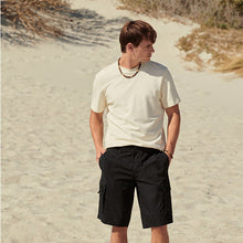 Load image into Gallery viewer, Ecru Texture Textured Relaxed Heavyweight 100% Cotton T-Shirt
