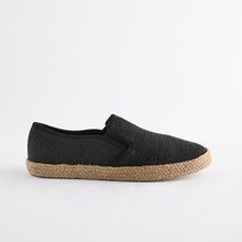 Load image into Gallery viewer, Black Textured Espadrilles
