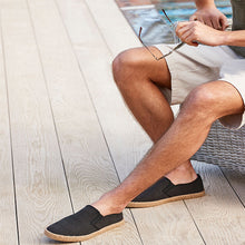 Load image into Gallery viewer, Black Textured Espadrilles
