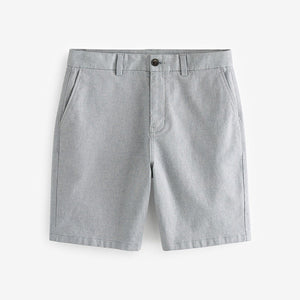 Light Blue Texture Straight Fit Stretch Chinos Shorts