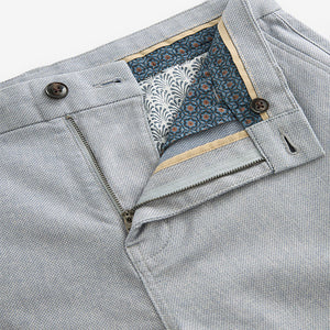 Light Blue Texture Straight Fit Stretch Chinos Shorts