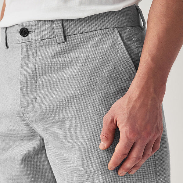 Light Blue Texture Straight Fit Stretch Chinos Shorts