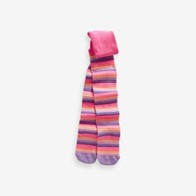 Load image into Gallery viewer, Pink and Navy 3 Pack Cotton Rich Unicorn Tights
