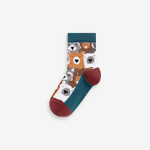 Load image into Gallery viewer, Brown Animal Stripe Cotton Rich Socks 7 Pack
