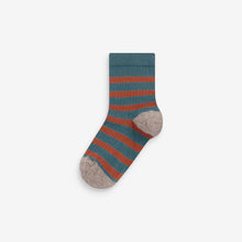 Load image into Gallery viewer, Brown Animal Stripe Cotton Rich Socks 7 Pack
