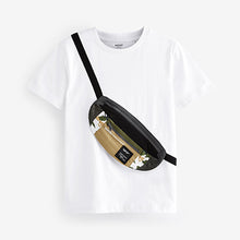 Load image into Gallery viewer, White Bag Pocket Short Sleeve T-Shirt (3-12yrs)
