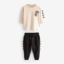 Load image into Gallery viewer, Tan Brown Monsters 2 Pack Long Sleeve T-Shirt And Joggers Set (3mths-6yrs)
