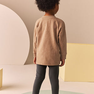 Tan Brown Monsters 2 Pack Long Sleeve T-Shirt And Joggers Set (3mths-6yrs)