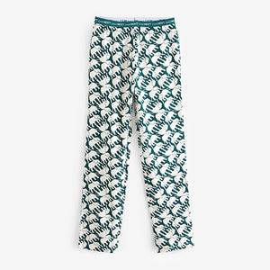 Teal Elephant Short Sleeve 100% Cotton Pyjamas