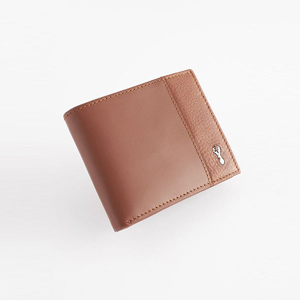 Tan Brown Leather Stag Badge Wallet