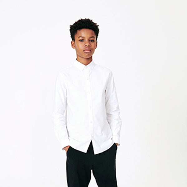 White Plain Long Sleeve Oxford Shirt (3-12yrs)