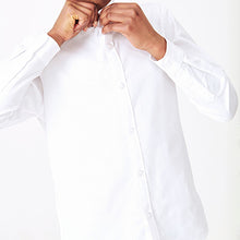 Load image into Gallery viewer, White Plain Long Sleeve Oxford Shirt (3-12yrs)
