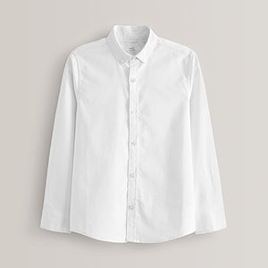 White Plain Long Sleeve Oxford Shirt (3-12yrs)