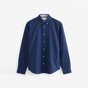 Cobalt Blue Regular Fit 100% Cotton Long Sleeve Oxford Shirt