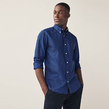 Load image into Gallery viewer, Cobalt Blue Regular Fit 100% Cotton Long Sleeve Oxford Shirt
