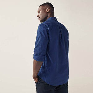 Cobalt Blue Regular Fit 100% Cotton Long Sleeve Oxford Shirt