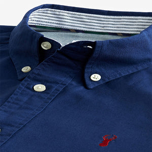 Cobalt Blue Regular Fit 100% Cotton Long Sleeve Oxford Shirt