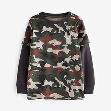 Load image into Gallery viewer, Camouflage Long Sleeve Colourblock T-Shirts 3 Pack (3-12yrs)
