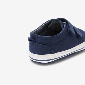 Navy Two Strap Pram Shoes (0-12mths)