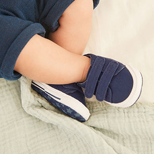 Navy Two Strap Pram Shoes (0-12mths)