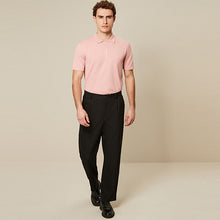 Load image into Gallery viewer, Pink Knitted Regular Fit Zip Polo Shirt
