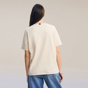 Oatmeal Cream Heavyweight Short Sleeve Crew Neck T-Shirt