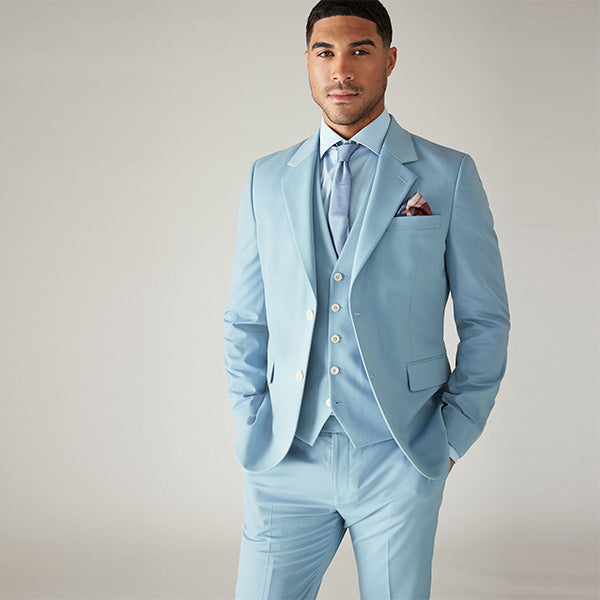 Light Blue Skinny Fit Motionflex Stretch Suit Jacket