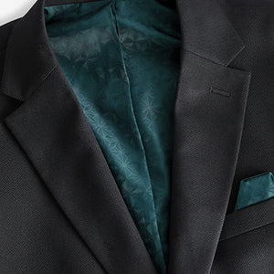 Black Slim Fit Textured Suit Jacket