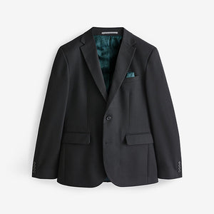 Black Slim Fit Textured Suit Jacket