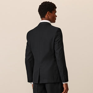 Black Slim Fit Textured Suit Jacket