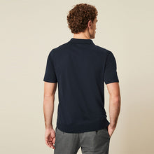 Load image into Gallery viewer, Navy Blue Knitted Polo Shirt
