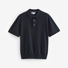 Load image into Gallery viewer, Navy Blue Knitted Polo Shirt
