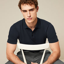 Load image into Gallery viewer, Navy Blue Knitted Polo Shirt
