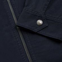 Load image into Gallery viewer, Navy 100% Cotton Zip-Up Shacket
