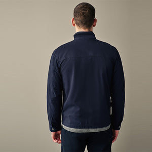 Navy 100% Cotton Zip-Up Shacket
