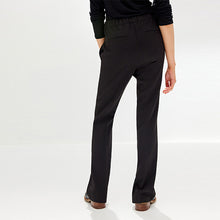 Load image into Gallery viewer, Black Tailored Elastic Back Bootcut Trousers
