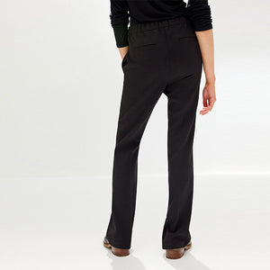 Black Tailored Elastic Back Bootcut Trousers